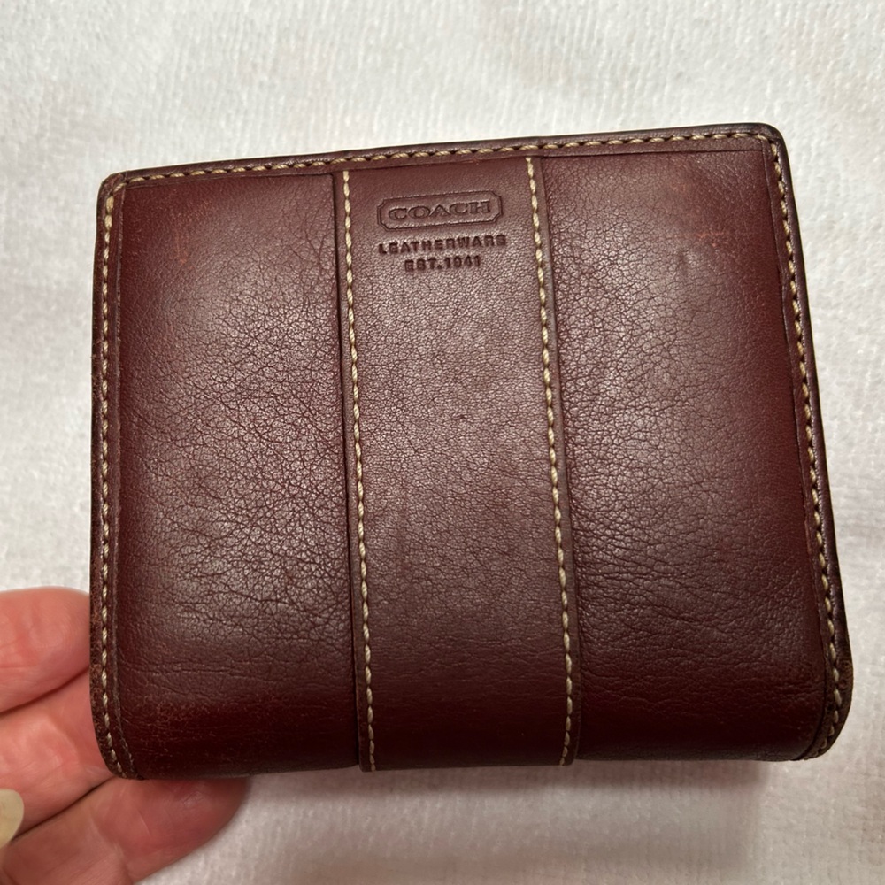 Vintage Coach Mahogany Brown Leather Wallet